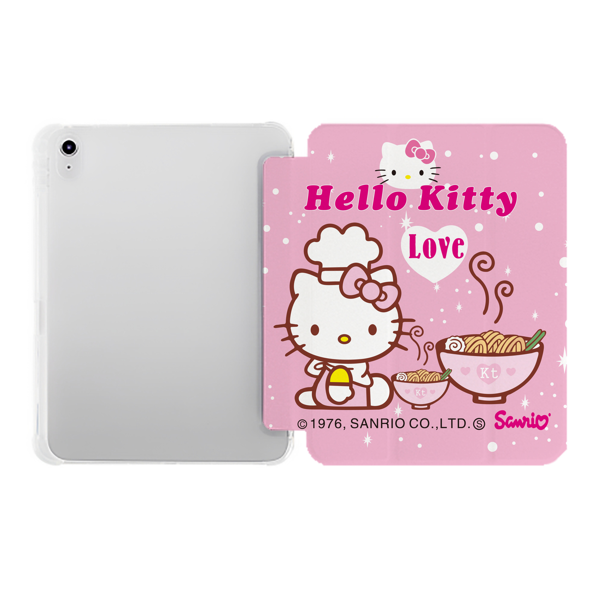 （画像用） Hello Kitty ハローキティ IPad ケース ペン収納付き 三つ折りスタンド PUレザー×シリコン 対応機種9.5/10.5/10.9インチ